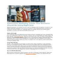 Automotive Marketing Trends Your Business Can Use Right Now