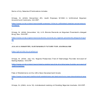 Blog publications, Newsletter articles and links 