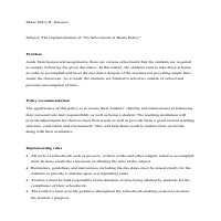 Policy recommendation
