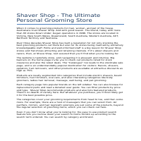 Shaver Shop - The Ultimate Personal Grooming Store