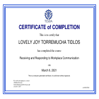 Course: Receiving and Responding to Workplace Communication 