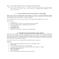 Copy Writing Samples