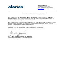 Certificate of Employment