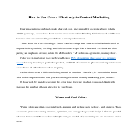 The Colors of Content Marketing