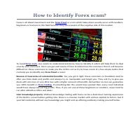 Topic-How to identigy forex scam