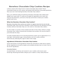 Boneless Chocolate Chip Cookies Recipe