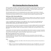 Mini Sewing Machine Guide