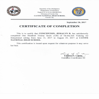 Certificate of Completion Educational