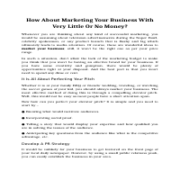 Marketing your business