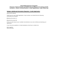 Email Management Template- Additional Information Required