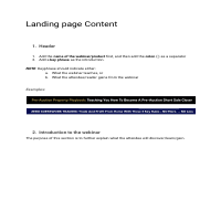 Landing page creation SOP