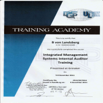 Audit Training Certificate