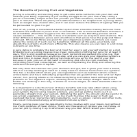 The Benefits of Juicing 