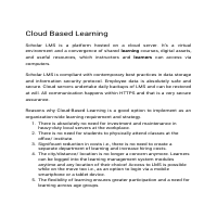 Cloud Based Learning