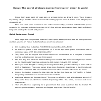 Dubai -  The secret strategic journey