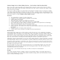 Chulux Single Serve Coffee Maker Review