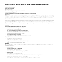ReStyler – Fashion Outfit Planning App (UX/UI Case Study)