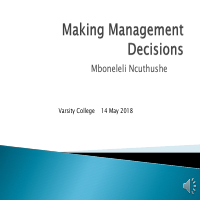 Short 20 minutes presentation on Management Environment 