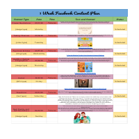 1 Week Social Media Content Plan