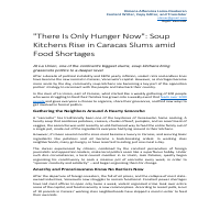 Newswriting Sample - Hunger in Caracas