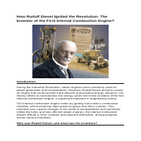 How Rudolf Diesel Ignited the Revolution