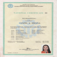 NCIII Bookkeepg Certificate