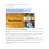 Long form article on about backlinks