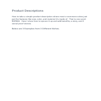 Product Descriptions