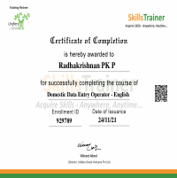 Data Entry Certificate