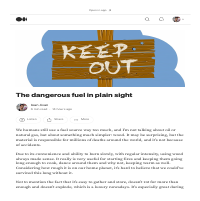 Article: The dangerous fuel in plan sight
