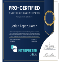 Remote healthcare interpreter certification