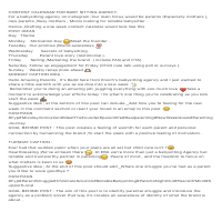 Content calendar for a babysitting agency 