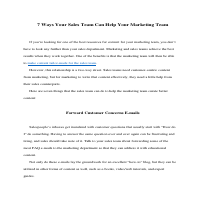 What Sales Needs From Marketing