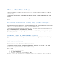 Health(Intermittent fasting)