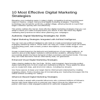 Effective Digital Marketing Strategies