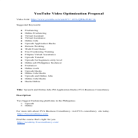 YouTube Optimization