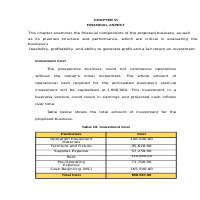 FINANCIAL/BUDGETING PLAN