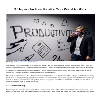 Set Habits to Make Yourself More Productive