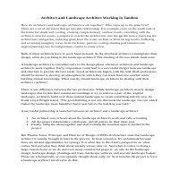 Architect and Landscape Architect Working in Tandem