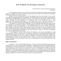 How To Master The Principle of Oneness