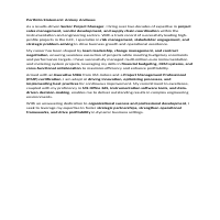 Portfolio Statement: Antony Andrews