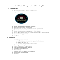 Social Media Management and Marketing Plan