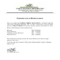 Certificate of Employment