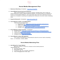 Social Media Management and Marketing Plan