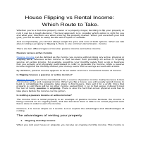 House Flipping vs Rental Income: Which Route to 