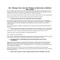 How to be a Better Recruiter
