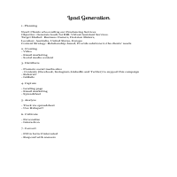 Lead Generation Planning