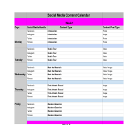 Social Media Content Calendar