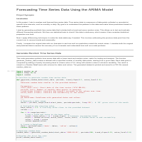 Time Series ARIMA Model
