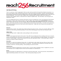 Job Board Pricing and our value